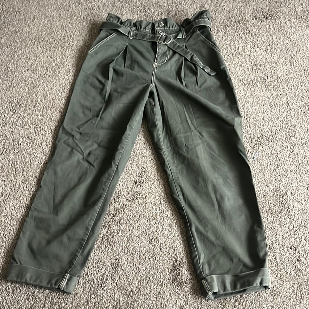 High Waisted Olive Trousers